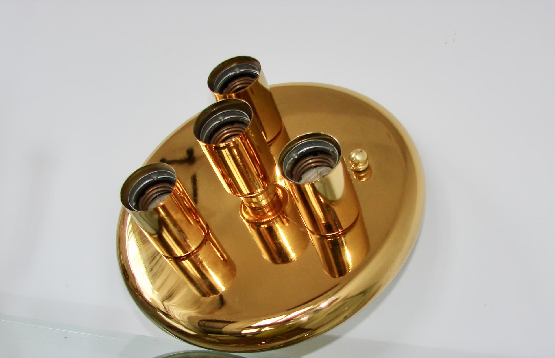 Plafon sufitowy, złoty, metal, lata 80. - 288057