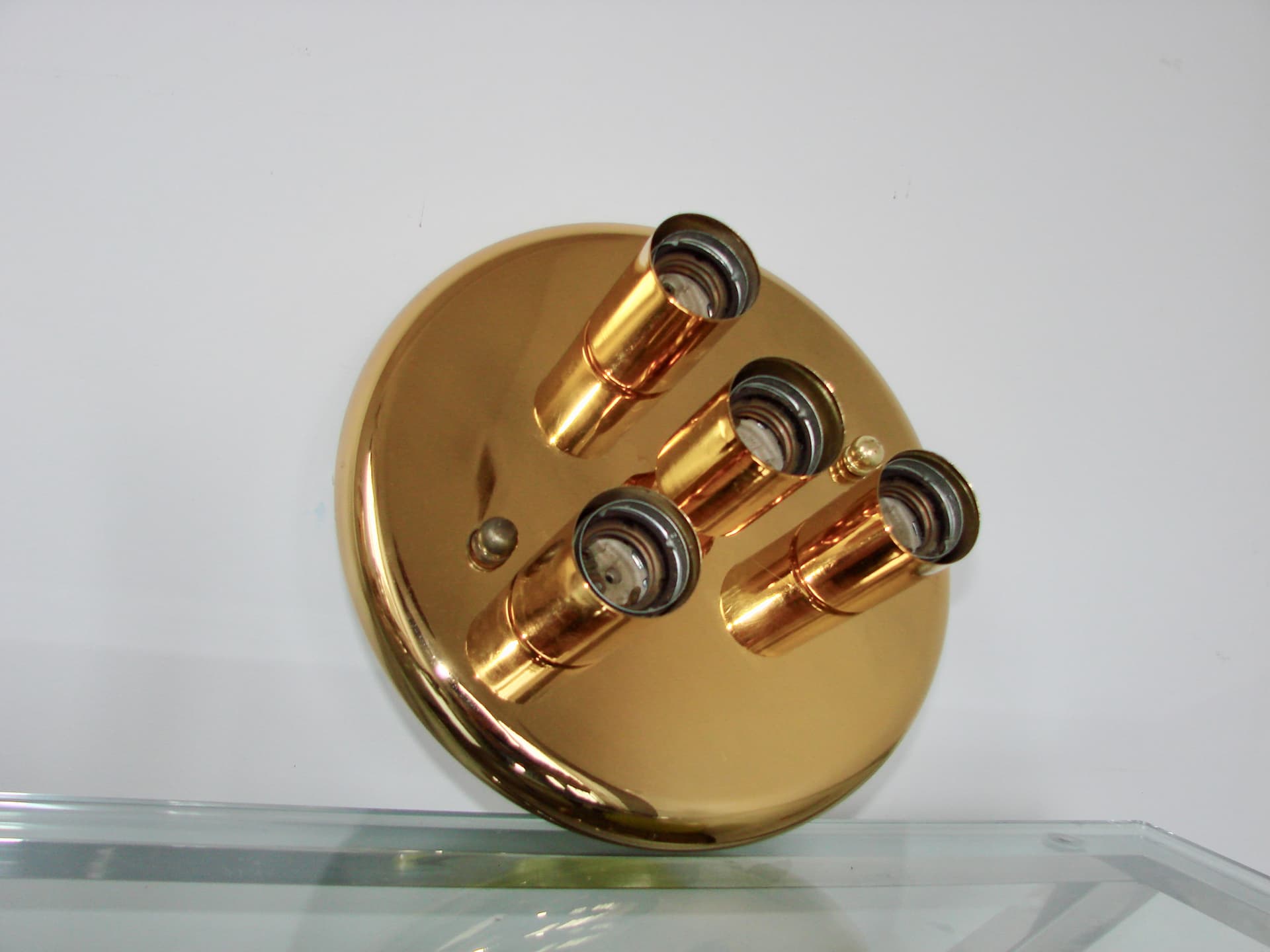 Plafon sufitowy, złoty, metal, lata 80. - 288058