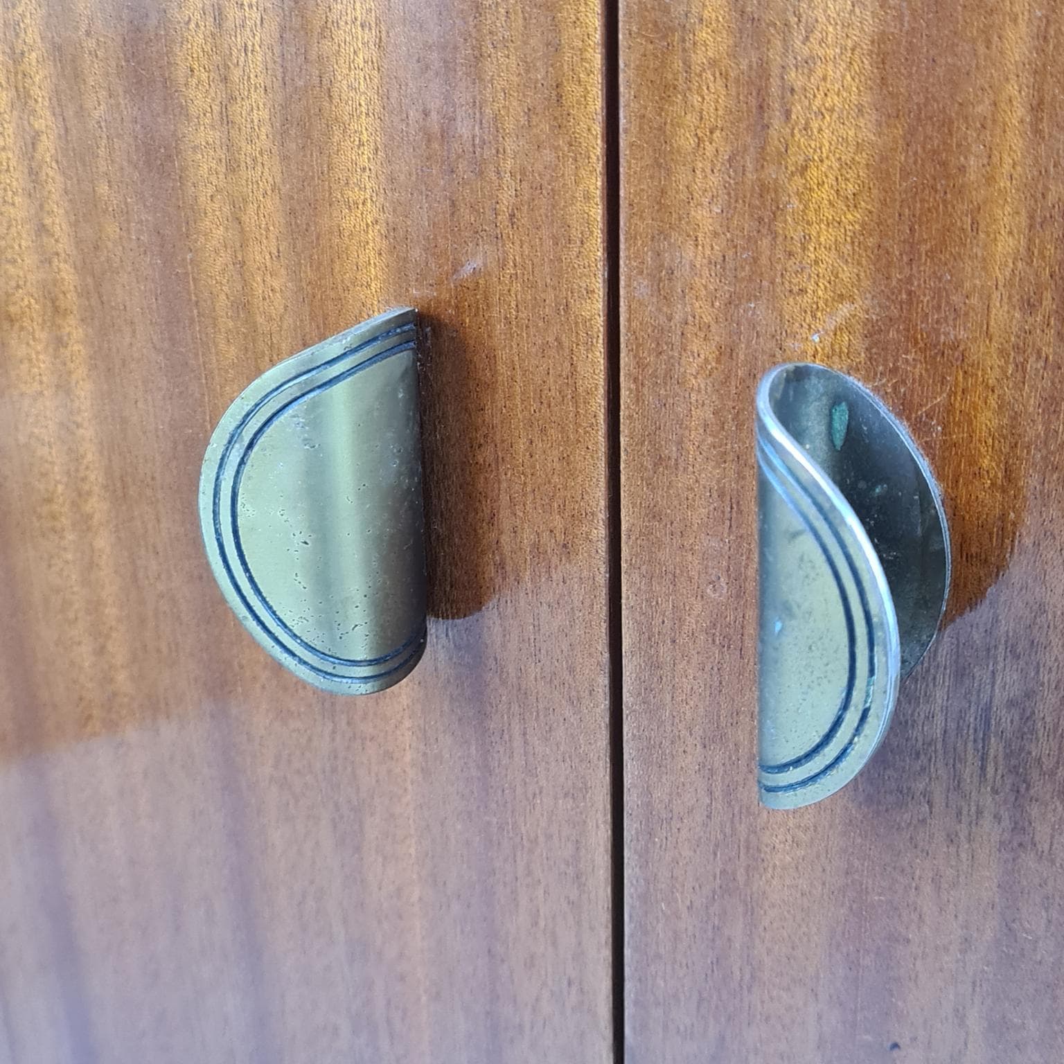 Szafka, brązowy, drewno fornirowane, metal, lata 60. - 288123