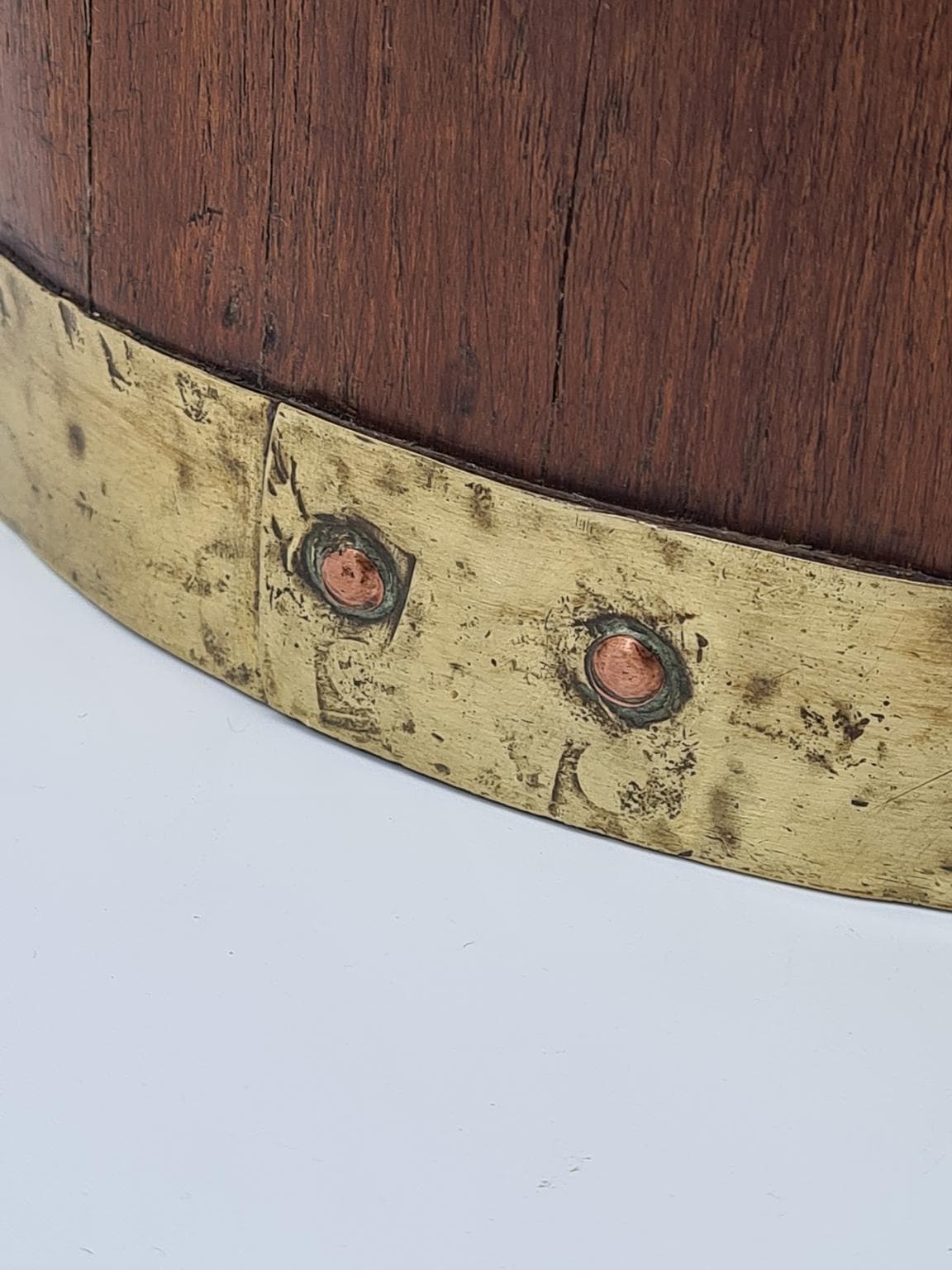 Nautical Bucket, brown, wood brass, 1970s - 288134