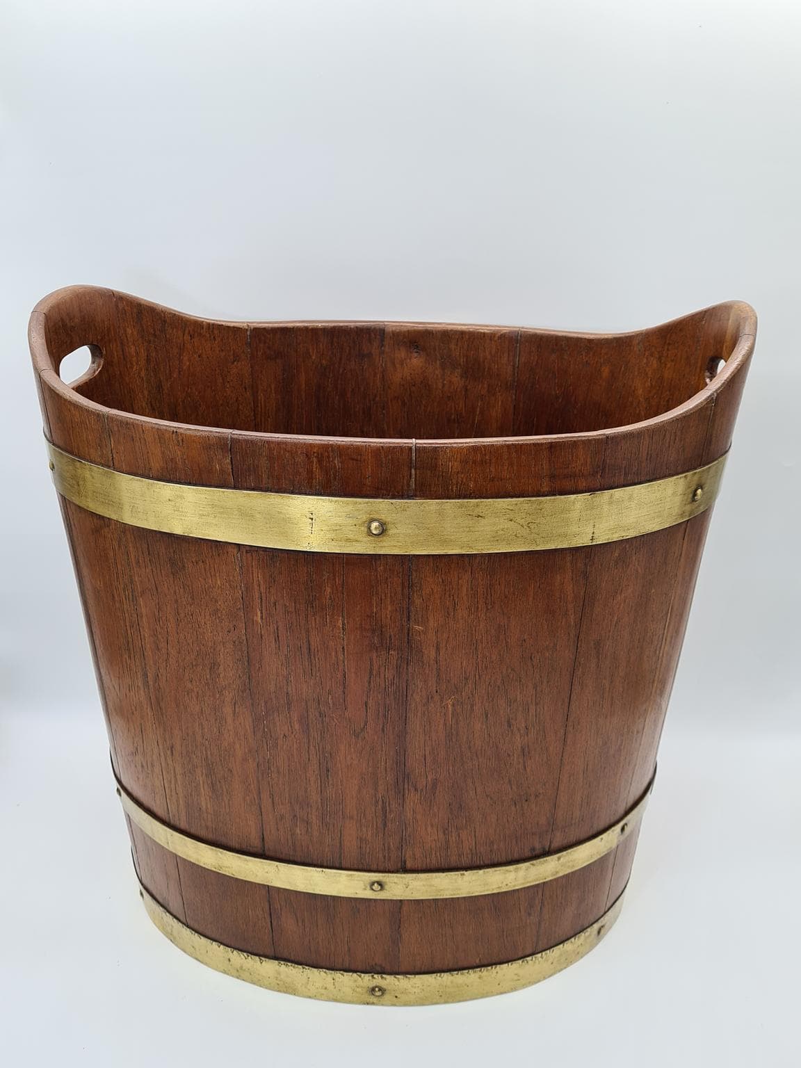 Nautical Bucket, brown, wood brass, 1970s - 288128