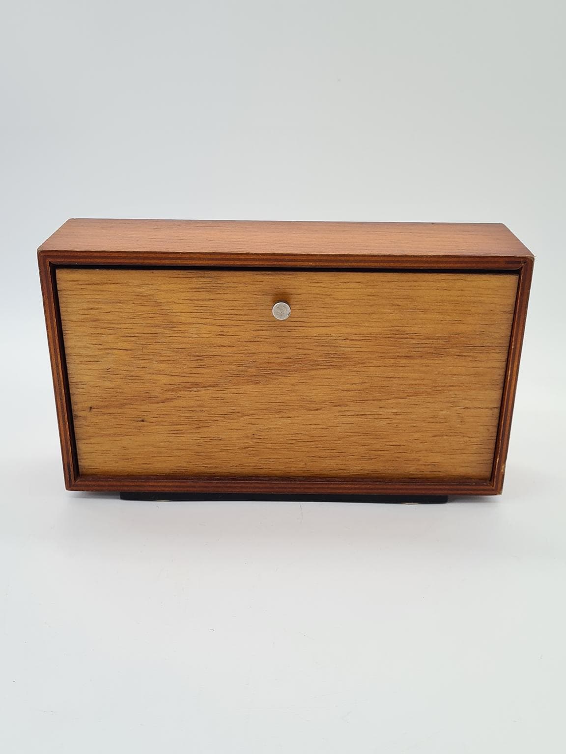 Zegar stołowy Weimar Quartz, drewno mosiądz szkło złoty, Weimar, Niemcy, lata 70. - 288170