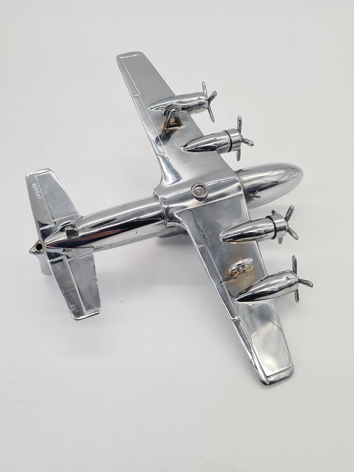 Zapalniczka stołowa samolotowa, srebrny, chrom, Japonia, lata 60. - 288195
