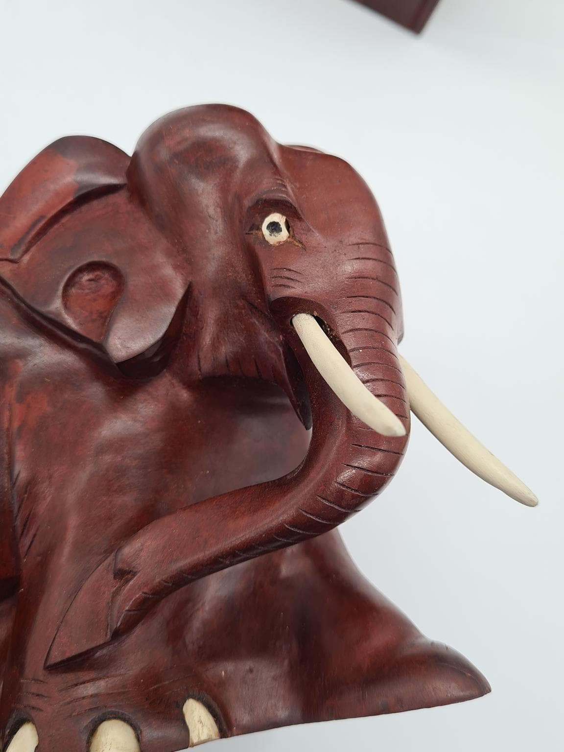 Para podpórek do książek, słonie, drewno brązowe, lata 70. - 288207