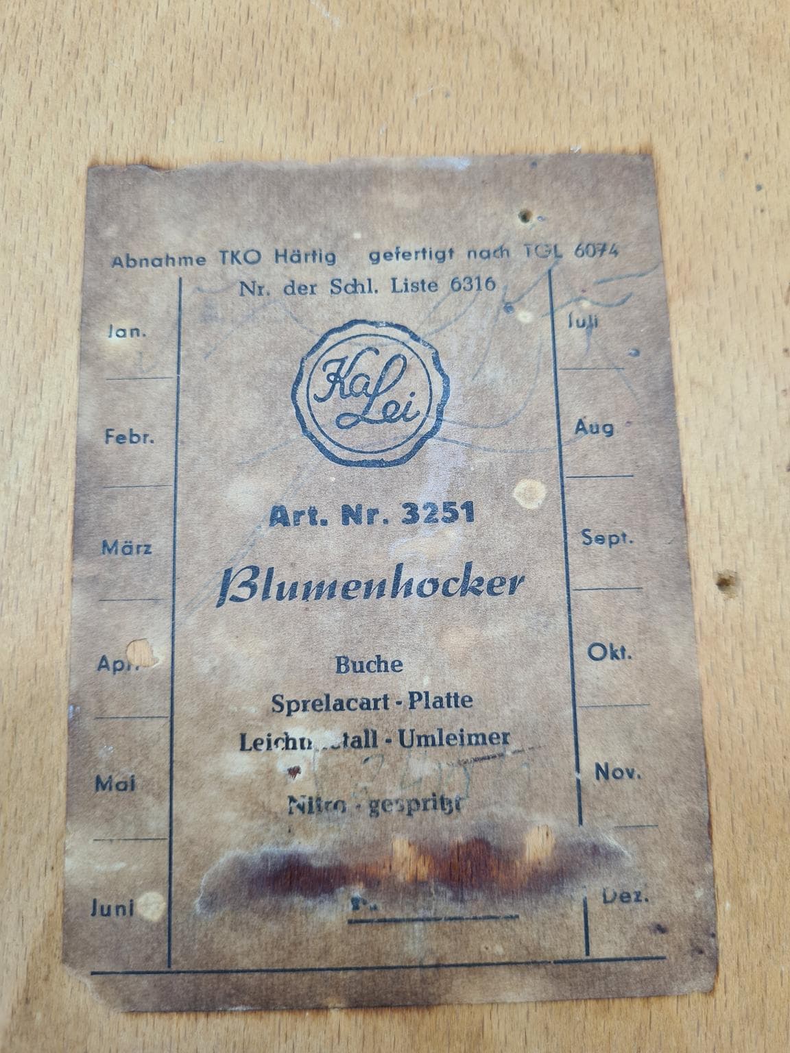 Stolik pomocniczy, szary buk, laminat, mosiądz, Hal Lei, Niemcy, lata 60. - 288230