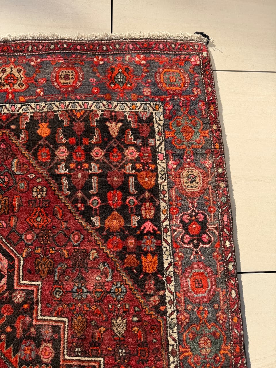 Dywan Hamadan 220x130 cm, czerwony, wełna, Iran - 288270