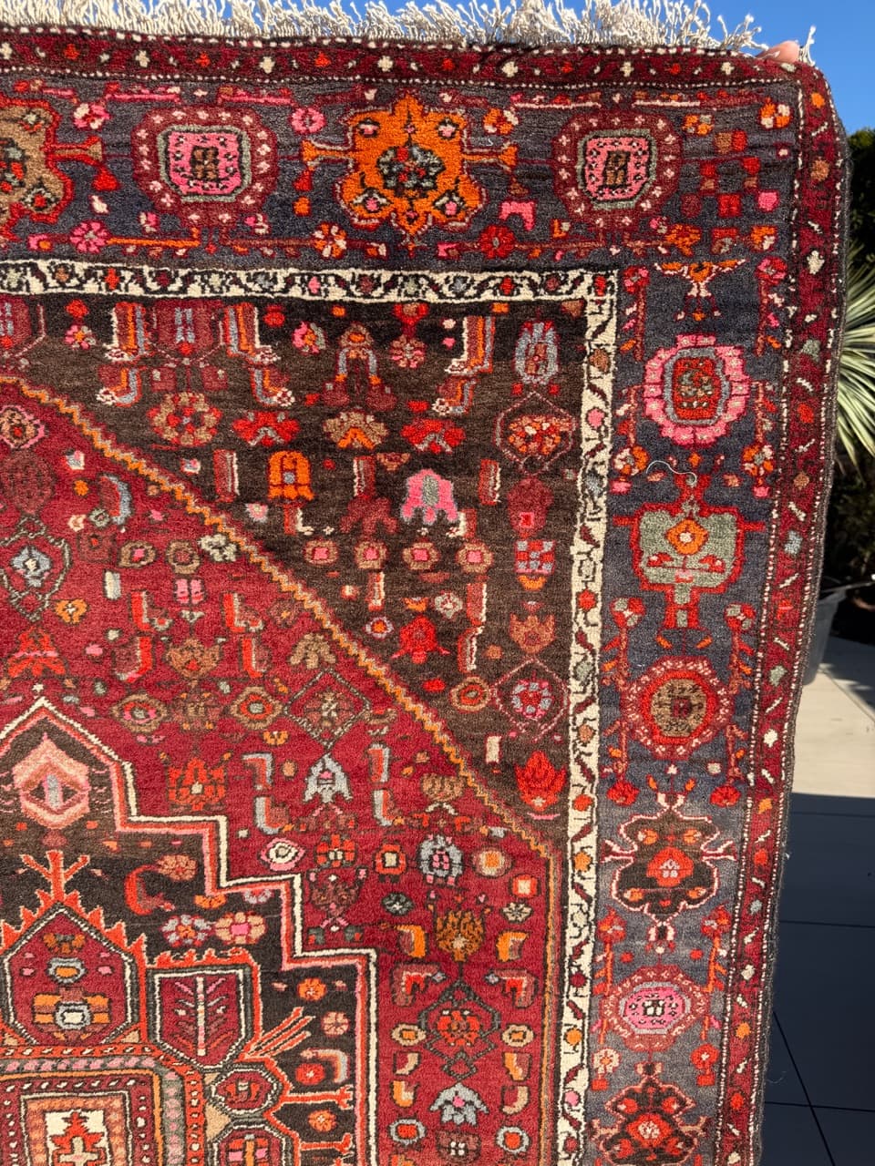 Dywan Hamadan 220x130 cm, czerwony, wełna, Iran - 288258