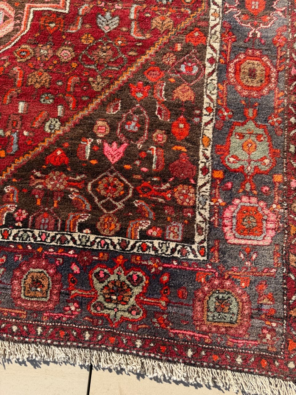 Dywan Hamadan 220x130 cm, czerwony, wełna, Iran - 288263