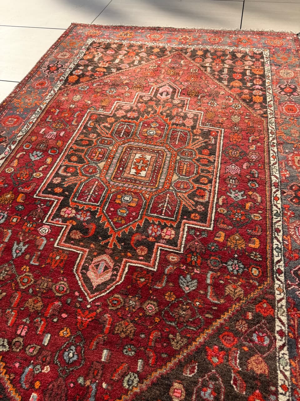 Dywan Hamadan 220x130 cm, czerwony, wełna, Iran - 288265