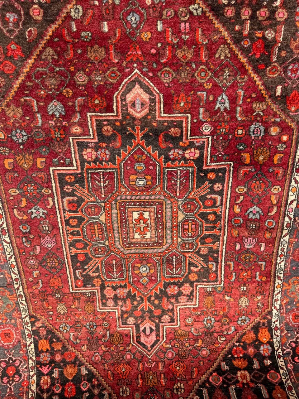 Dywan Hamadan 220x130 cm, czerwony, wełna, Iran - 288257