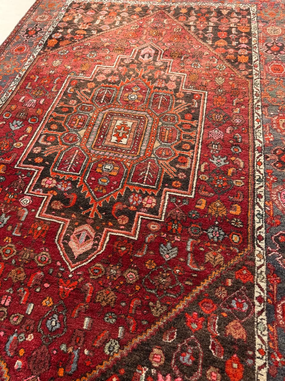 Dywan Hamadan 220x130 cm, czerwony, wełna, Iran - 288264