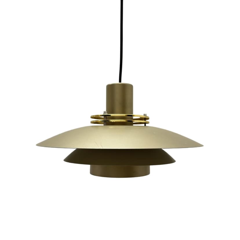 Pendant lamp Leto Pendel, gold steel, Denmark, 1980s.