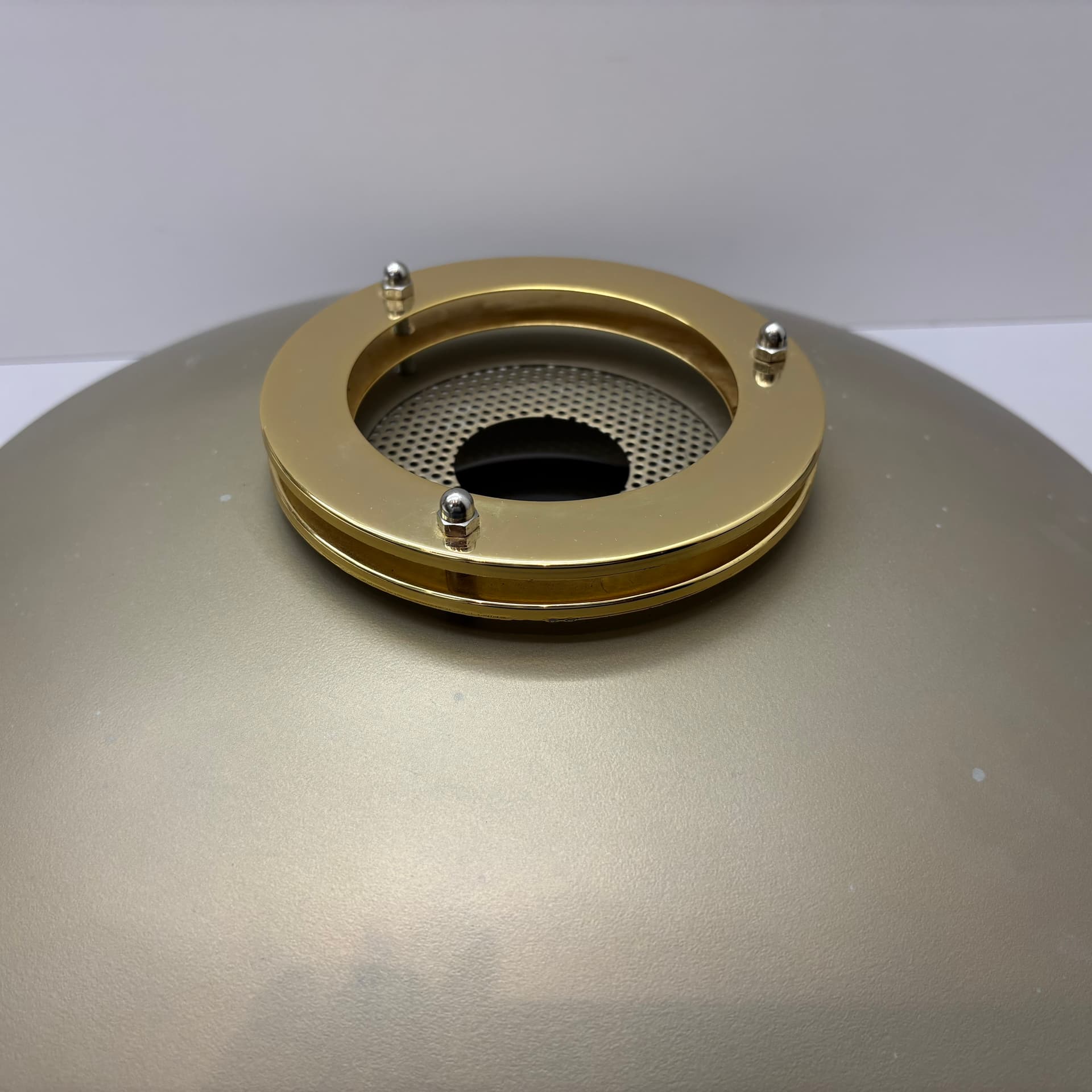 Pendant lamp Leto Pendel, gold steel, Denmark, 1980s. - 288281