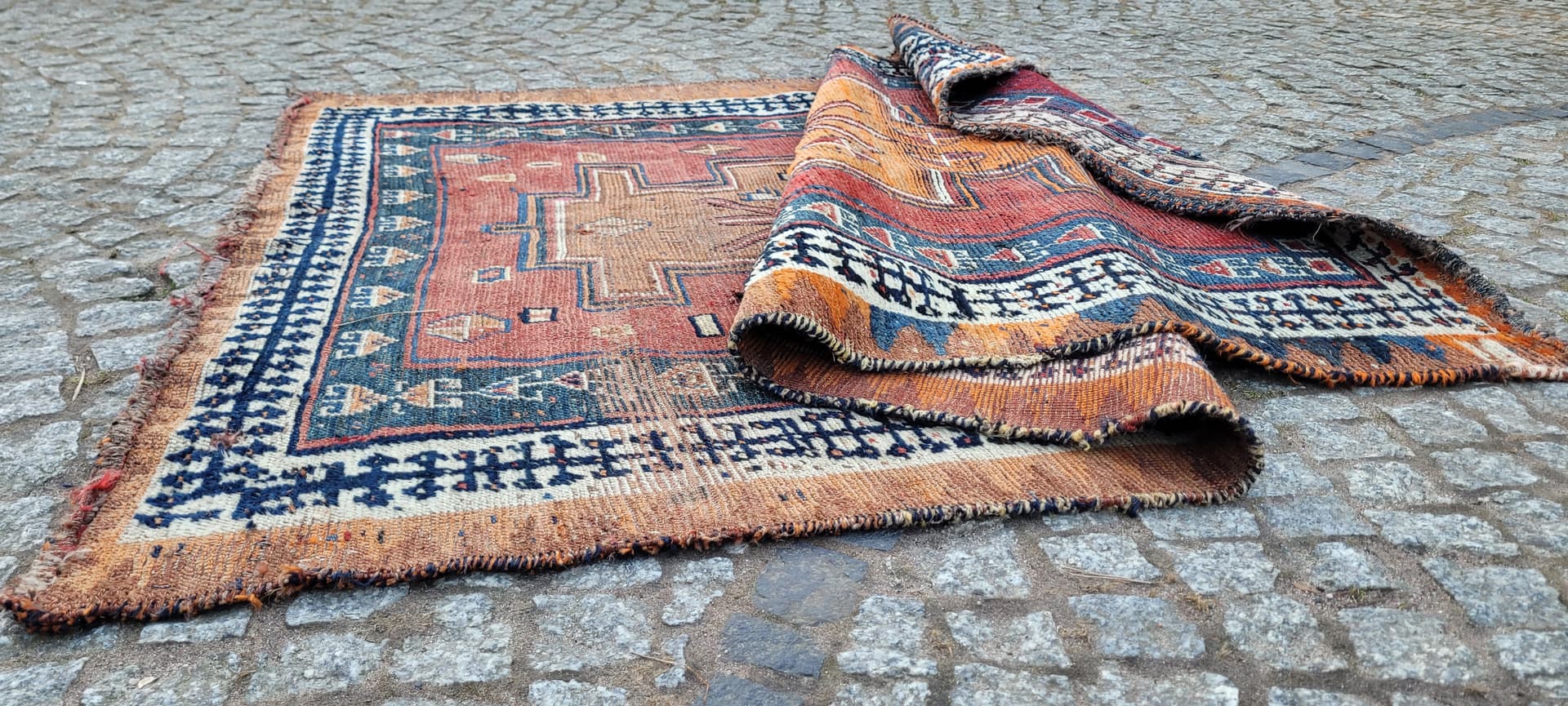 Dywan Kaszkaj, 130x198 cm, multikolor, wełna, bawełna, Iran, początek XX w. - 288293