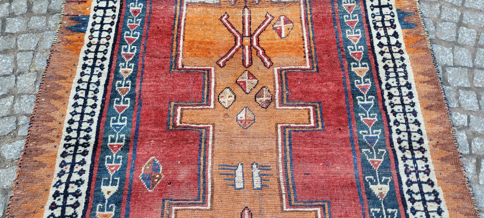 Dywan Kaszkaj, 130x198 cm, multikolor, wełna, bawełna, Iran, początek XX w. - 288288