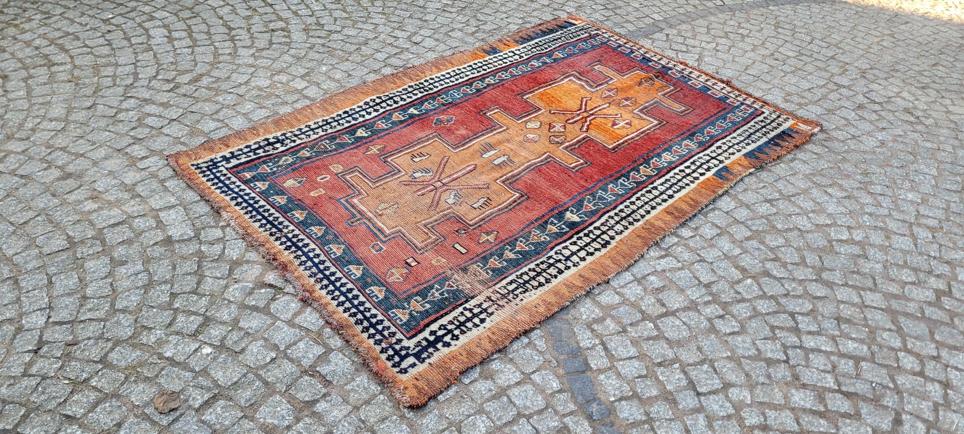 Dywan Kaszkaj, 130x198 cm, multikolor, wełna, bawełna, Iran, początek XX w. - 288283