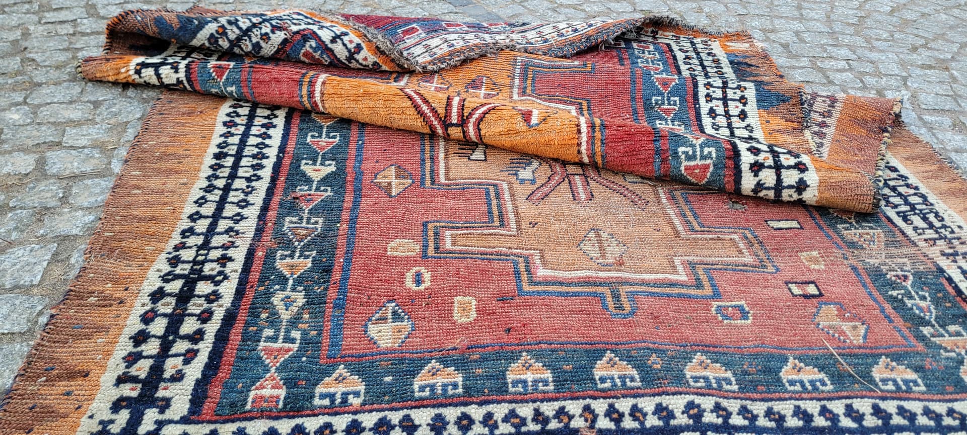 Dywan Kaszkaj, 130x198 cm, multikolor, wełna, bawełna, Iran, początek XX w. - 288296