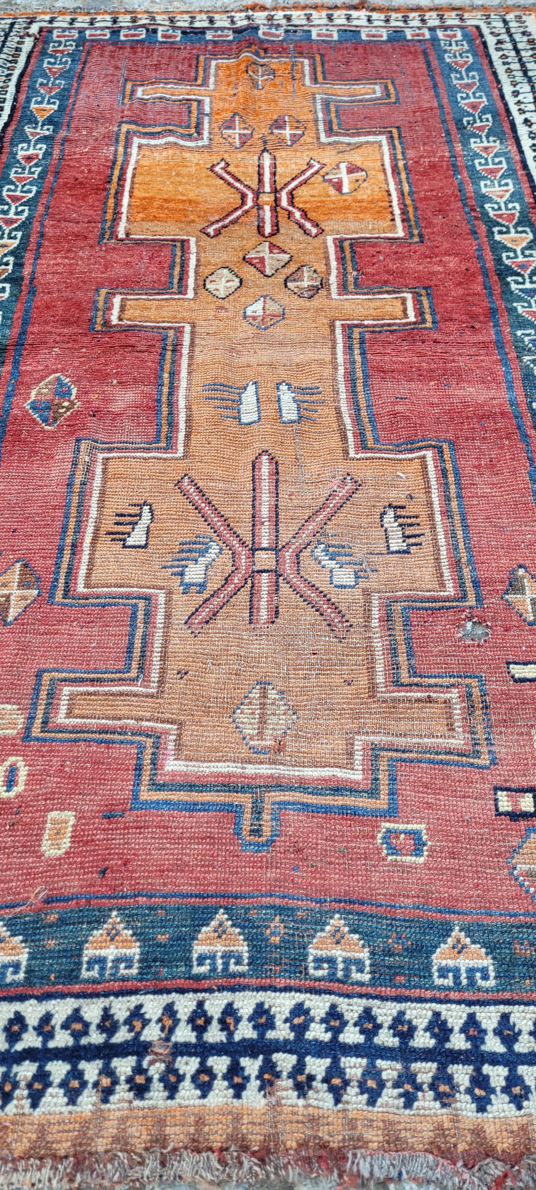 Dywan Kaszkaj, 130x198 cm, multikolor, wełna, bawełna, Iran, początek XX w. - 288286