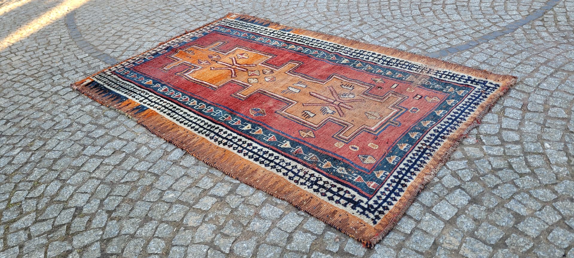 Dywan Kaszkaj, 130x198 cm, multikolor, wełna, bawełna, Iran, początek XX w. - 288285