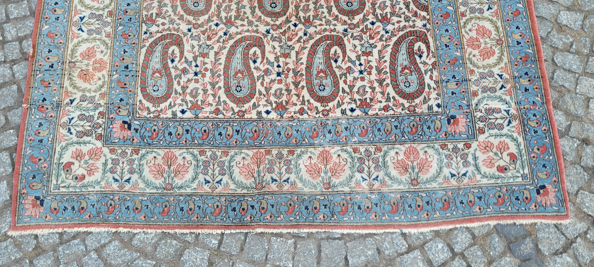 Dywan Ghom 214x162 cm, beżowy, wełna, Iran, początek XX w. - 288301