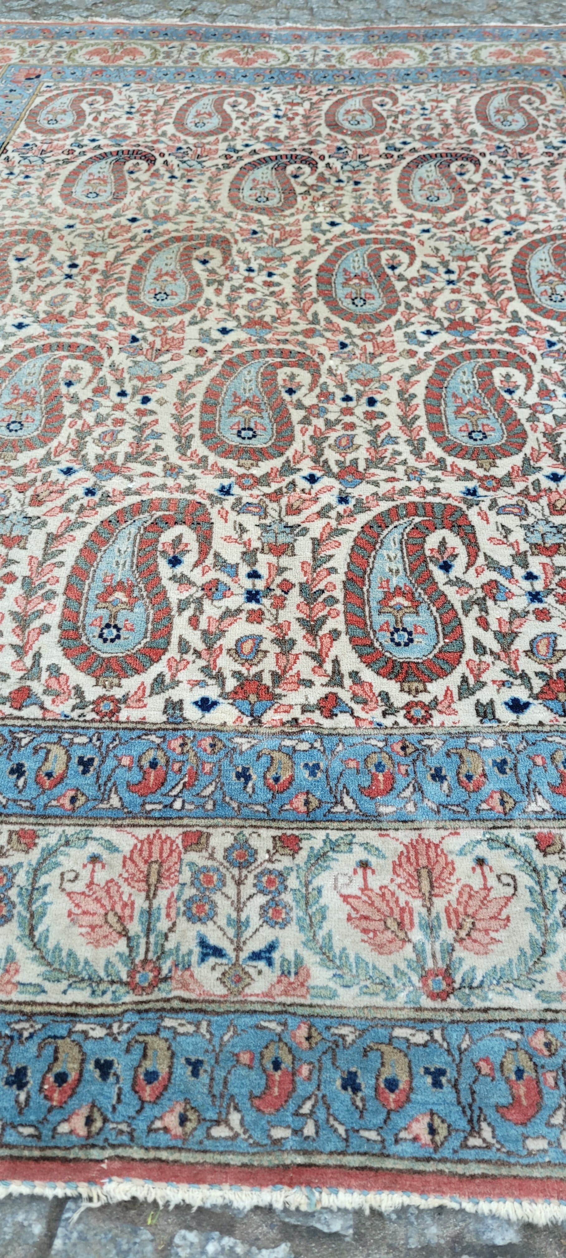 Dywan Ghom 214x162 cm, beżowy, wełna, Iran, początek XX w. - 288300