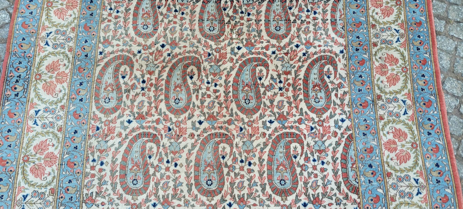 Dywan Ghom 214x162 cm, beżowy, wełna, Iran, początek XX w. - 288302