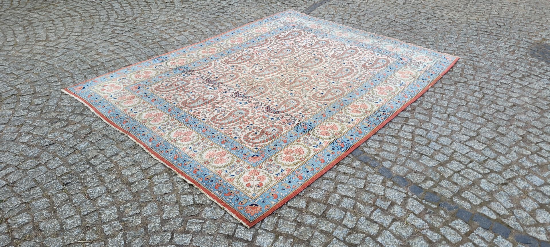 Dywan Ghom 214x162 cm, beżowy, wełna, Iran, początek XX w. - 288299