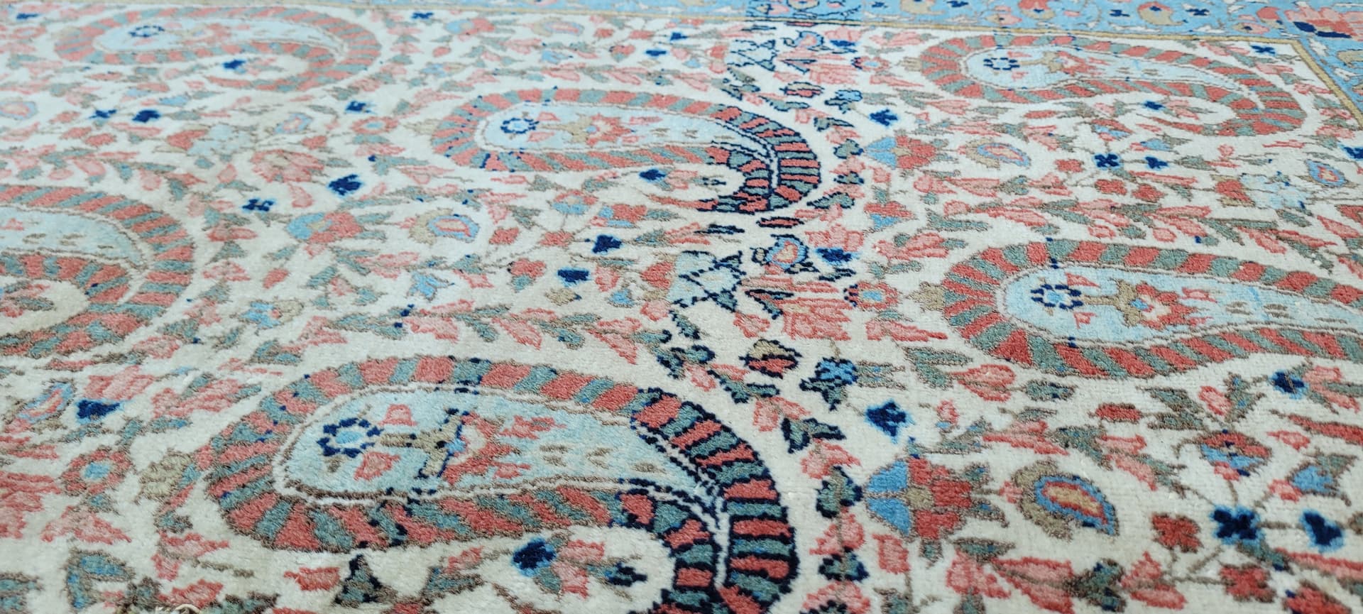 Dywan Ghom 214x162 cm, beżowy, wełna, Iran, początek XX w. - 288305