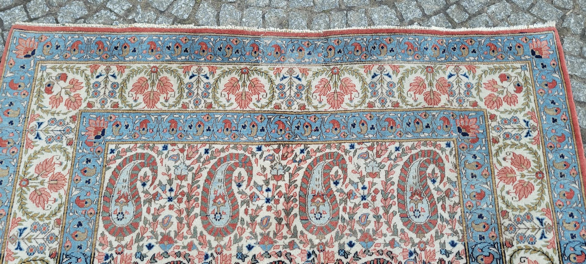 Dywan Ghom 214x162 cm, beżowy, wełna, Iran, początek XX w. - 288303