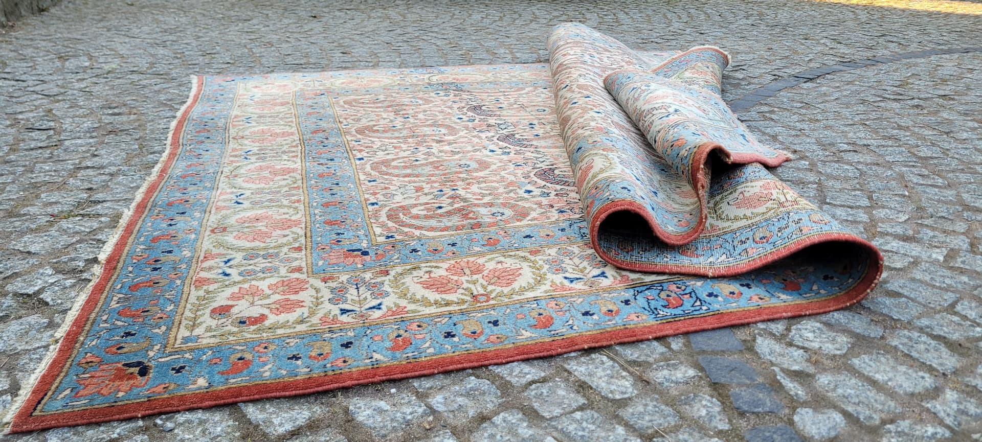 Dywan Ghom 214x162 cm, beżowy, wełna, Iran, początek XX w. - 288307