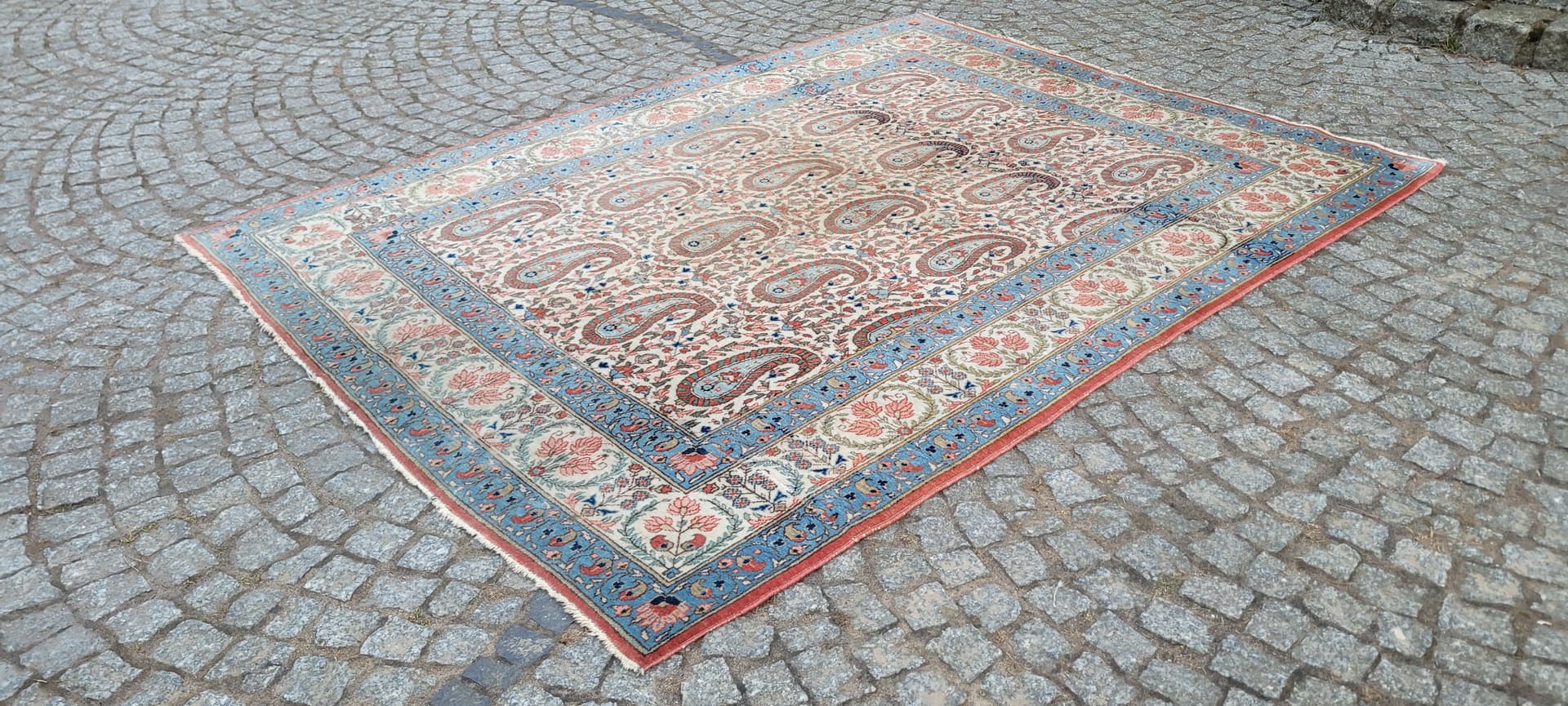 Dywan Ghom 214x162 cm, beżowy, wełna, Iran, początek XX w. - 288297