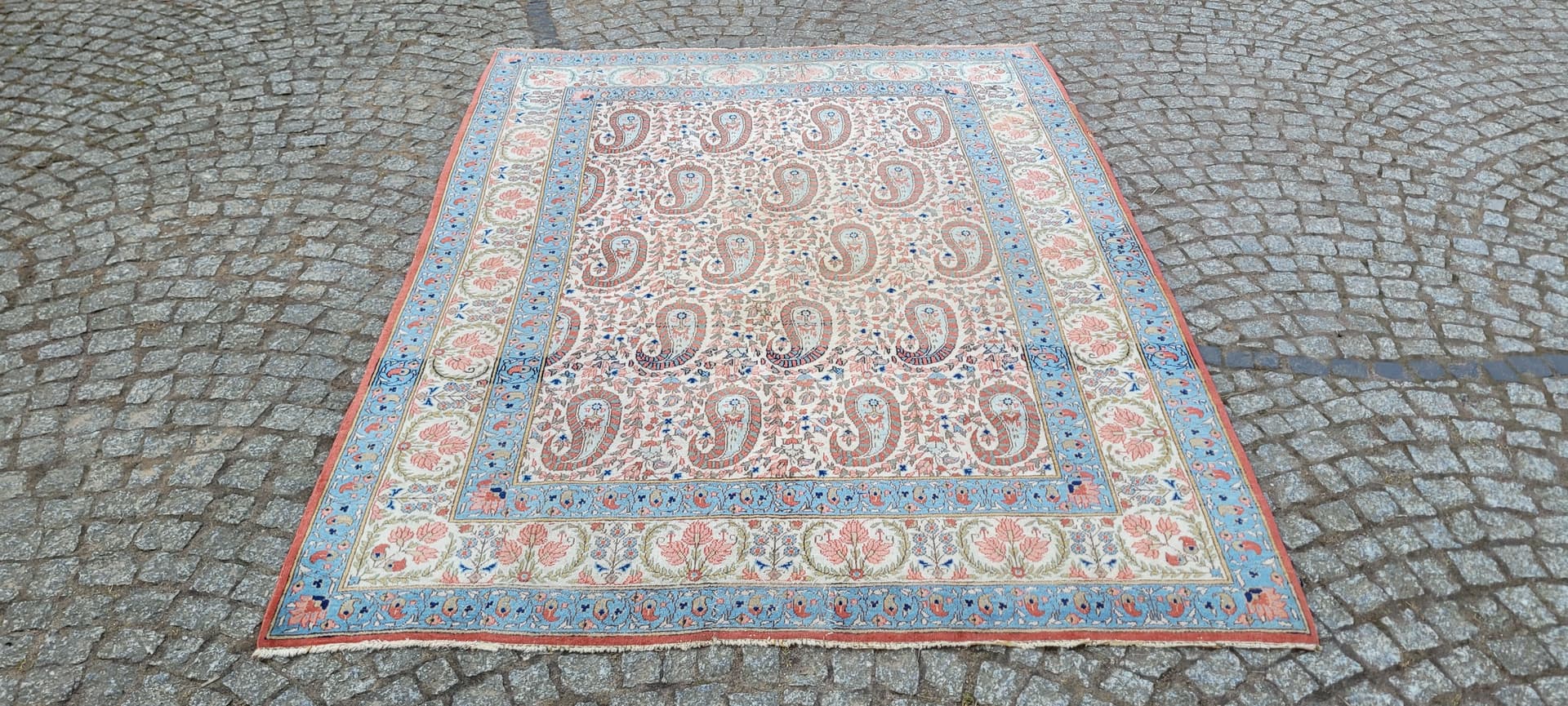 Dywan Ghom 214x162 cm, beżowy, wełna, Iran, początek XX w. - 288298