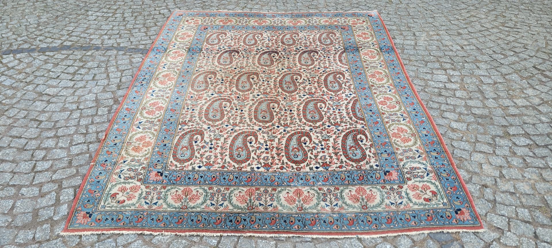 Dywan Ghom 214x162 cm, beżowy, wełna, Iran, początek XX w. - 288309