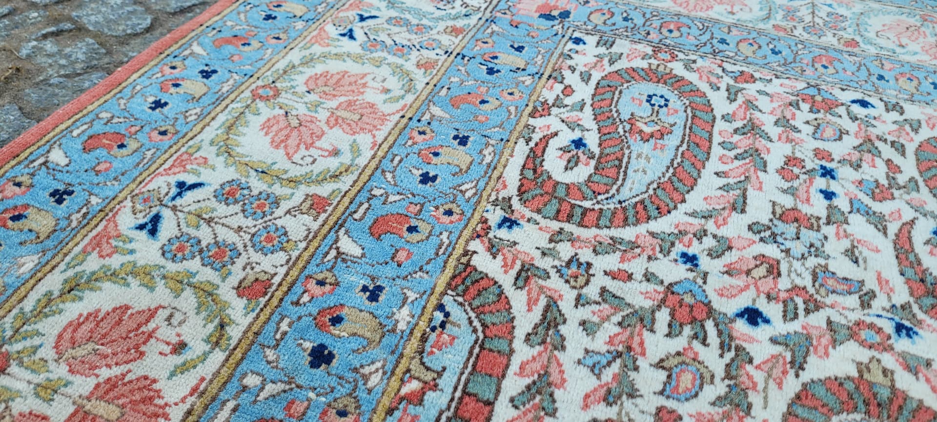 Dywan Ghom 214x162 cm, beżowy, wełna, Iran, początek XX w. - 288306