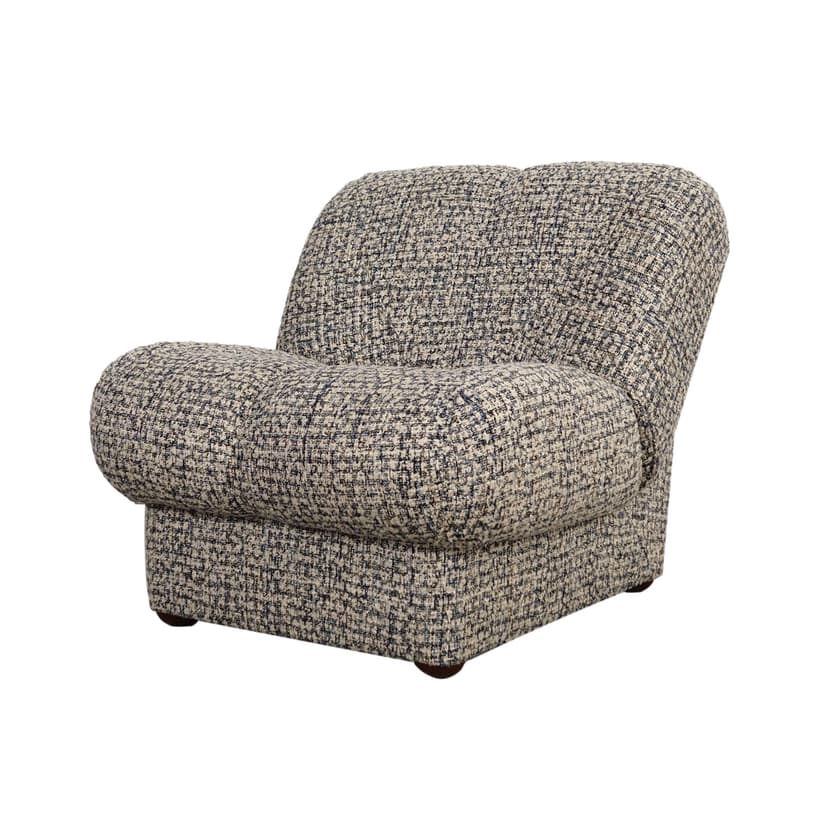 Fotel wypoczynkowy, melanż multikolor, tkanina, Włochy, lata 70.