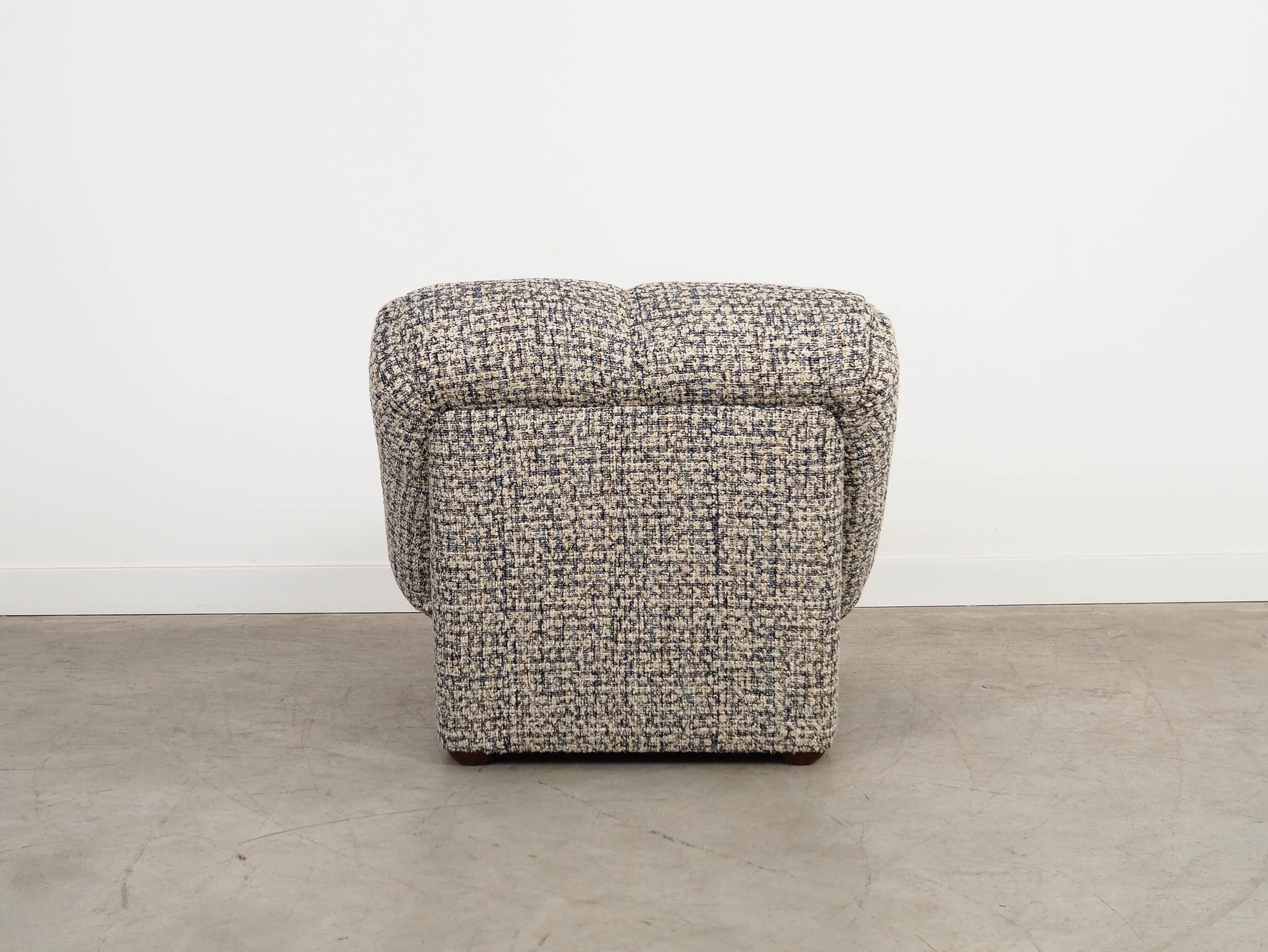 Fotel wypoczynkowy, melanż multikolor, tkanina, Włochy, lata 70. - 288347