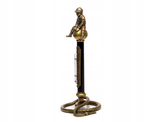 Desk Thermometer, Equestrian Motif, gold bronze, Austria, 19th c. - DIMENSION