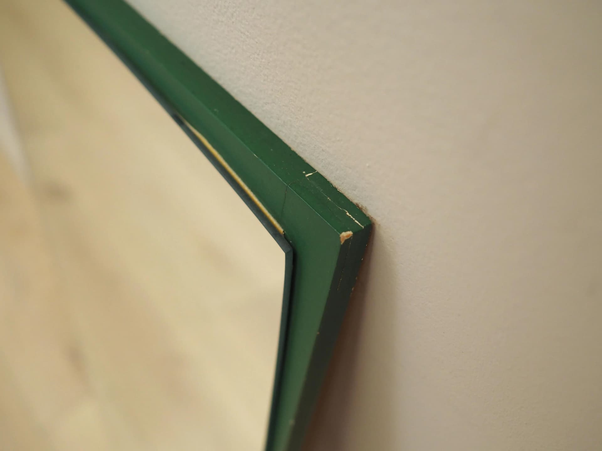 Wall mirror, green pine, Denmark, 1970s - 21192