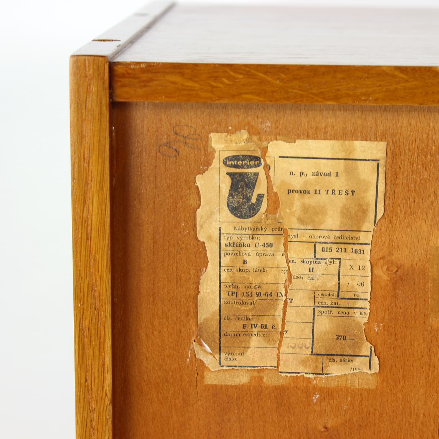 Sideboard U-450, dąb brązowy, proj. J. Jiroutek, Interier Praha, Czechosłowacja, lata 60. - 288443