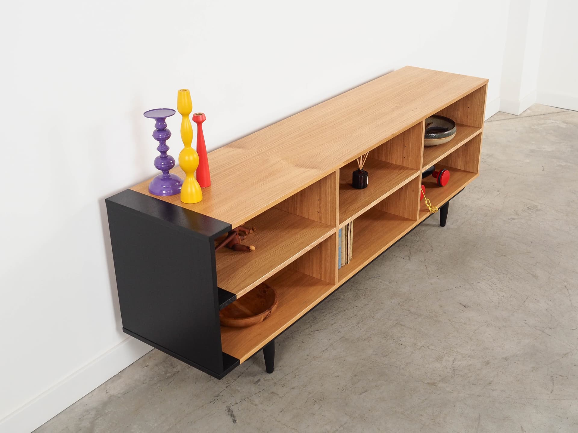 Regał, skandynawski, dąb brązowy, Dania, lata 60. - 288482