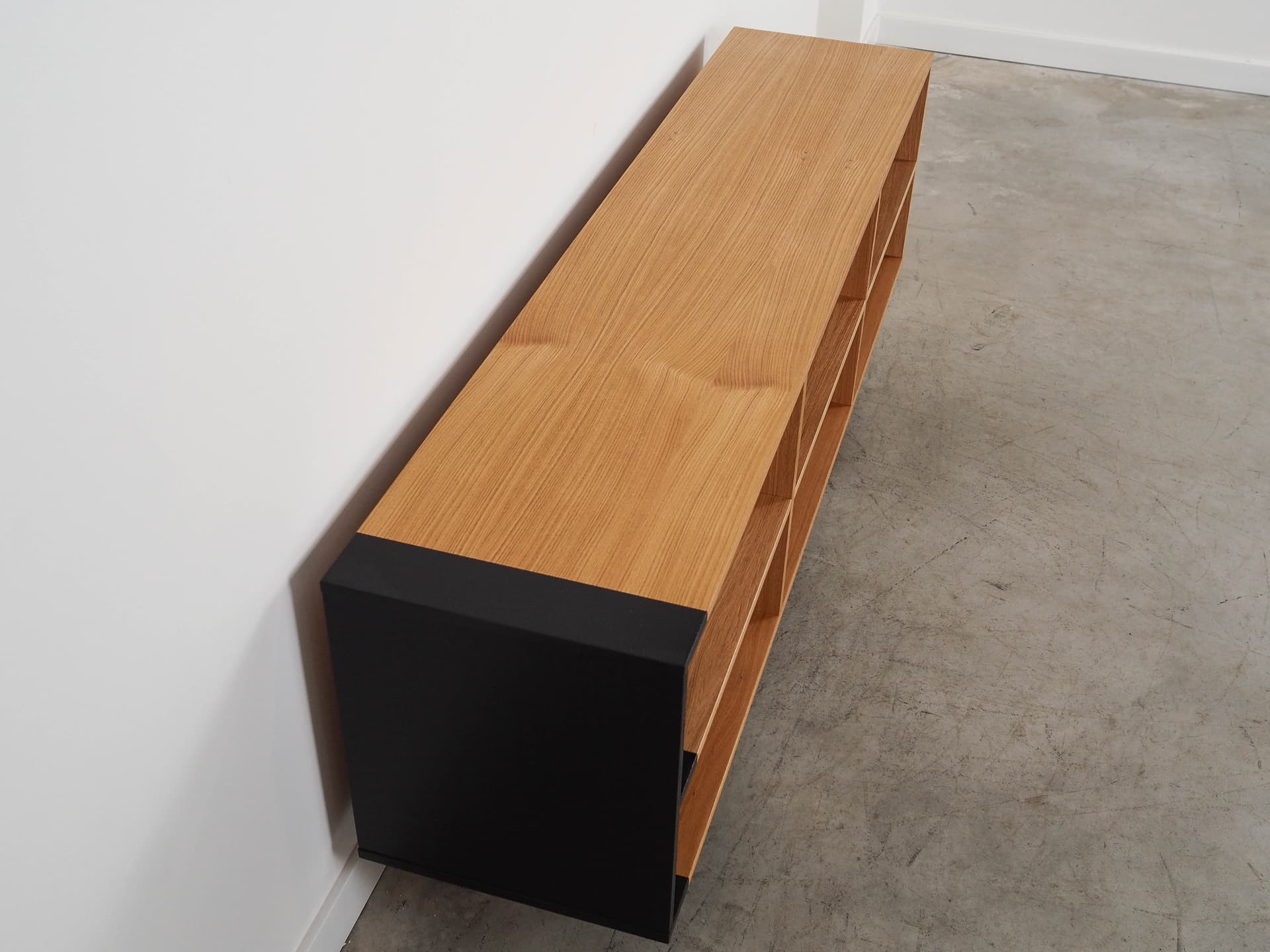 Regał, skandynawski, dąb brązowy, Dania, lata 60. - 288483