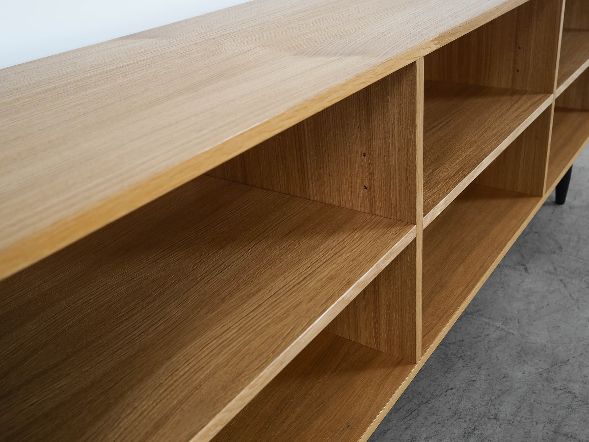 Regał, skandynawski, dąb brązowy, Dania, lata 60. - 288485