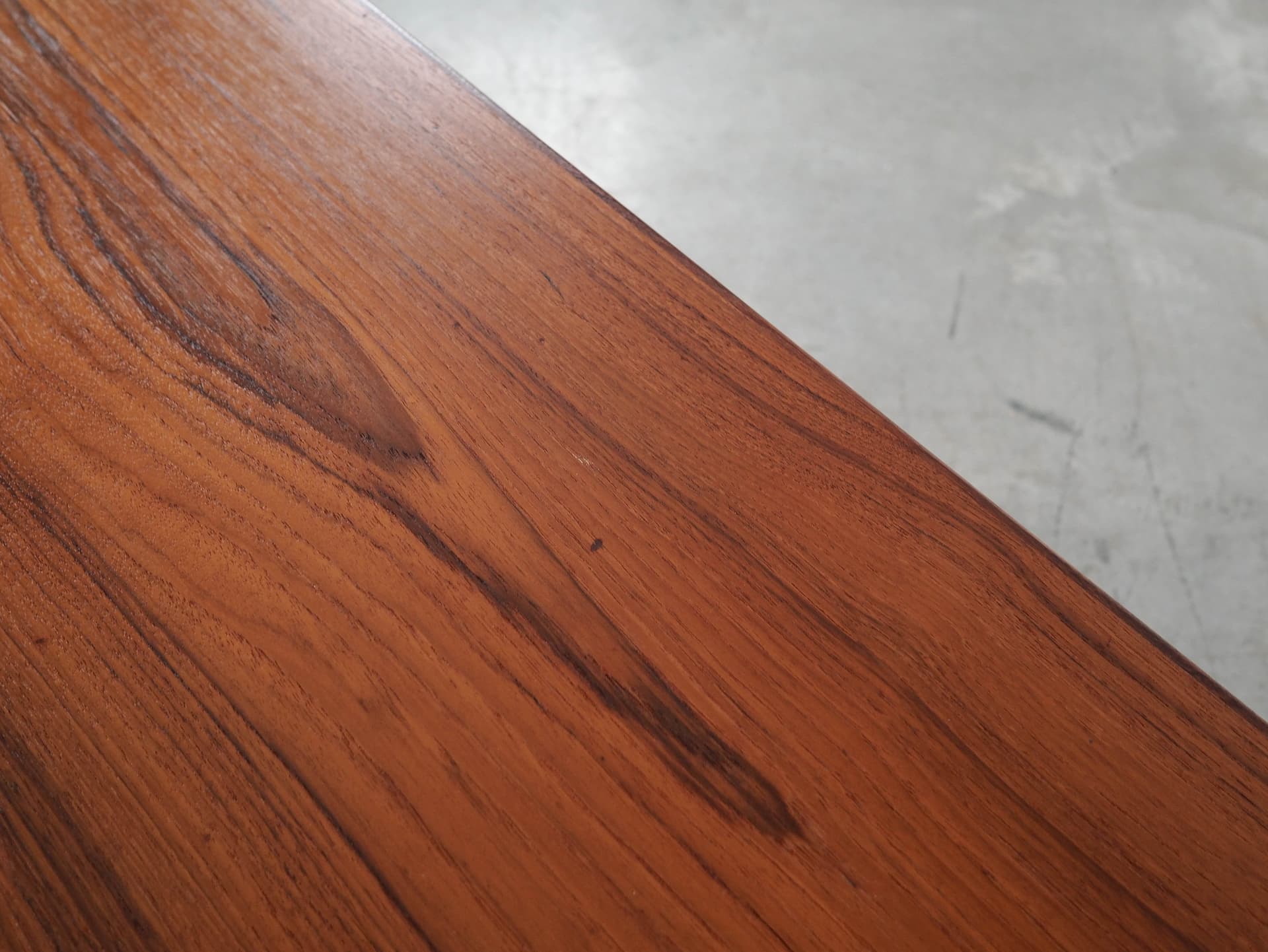 Desk, brown teak, white metal, Denmark, 1970s. - 288565