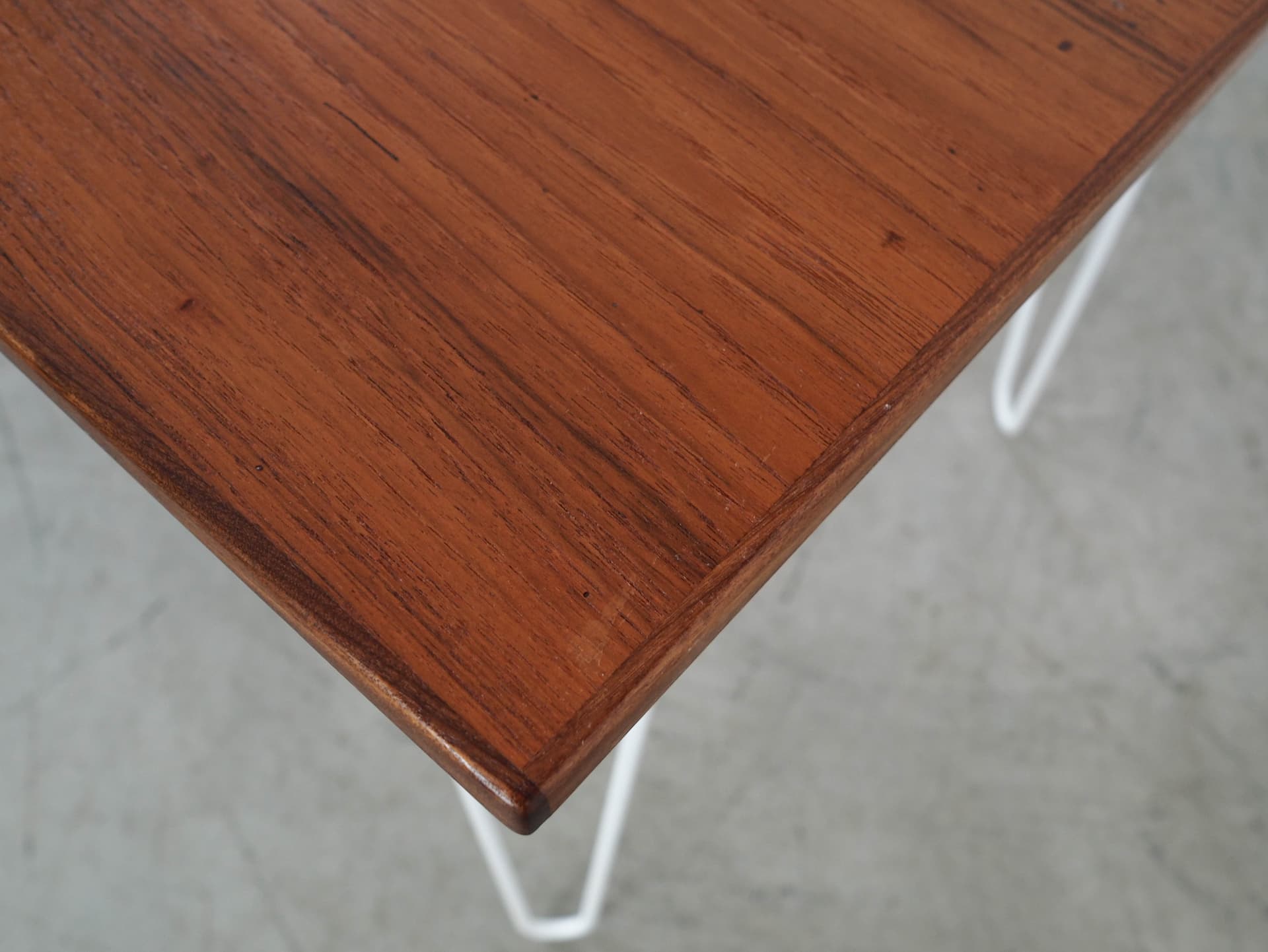 Desk, brown teak, white metal, Denmark, 1970s. - 288566
