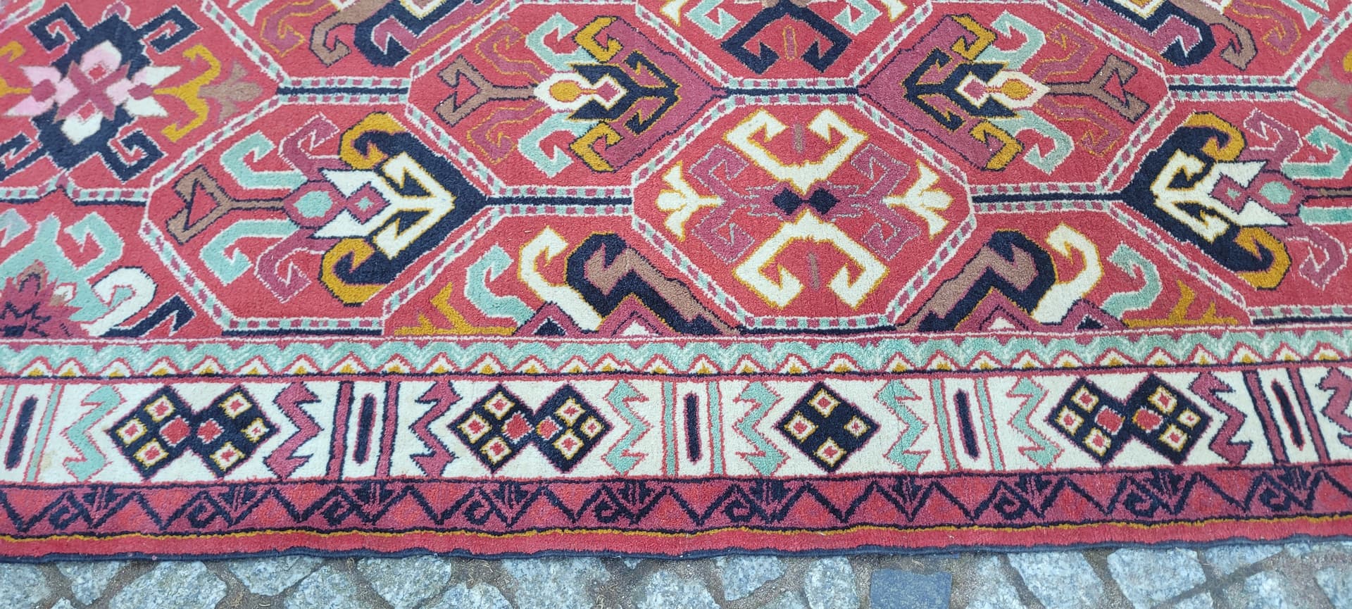 Chodnik Kazak, czerwony, wełna, bawełna, Azerbejdżan, początek XX w. - 288578