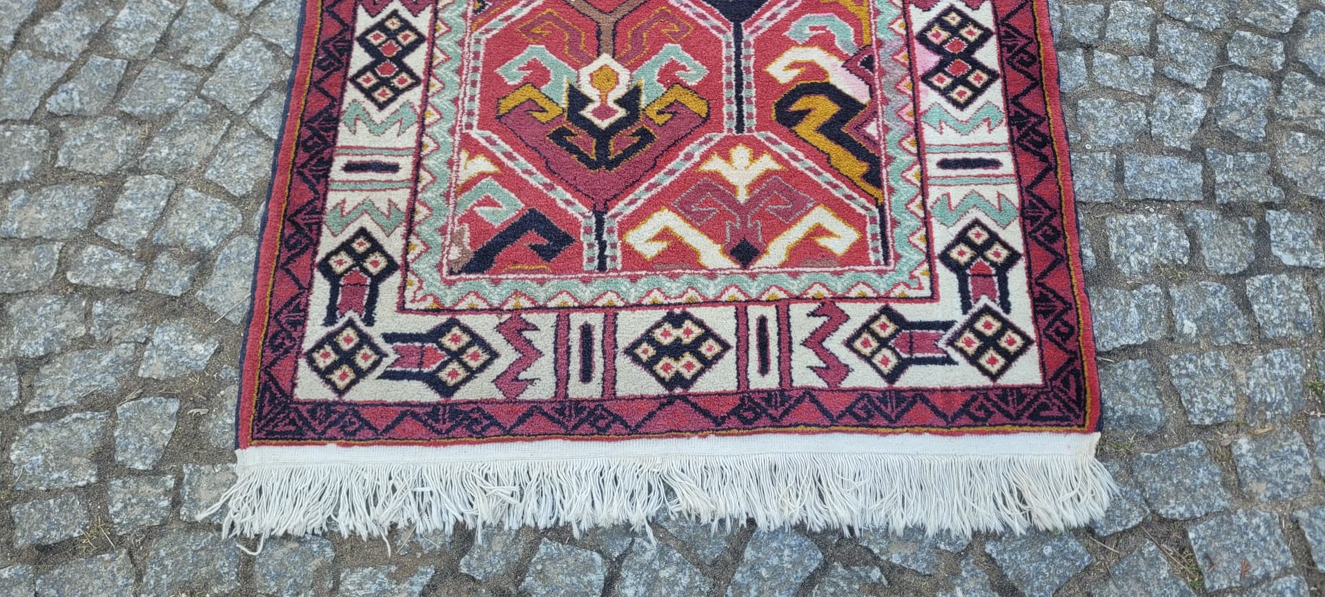 Chodnik Kazak, czerwony, wełna, bawełna, Azerbejdżan, początek XX w. - 288579