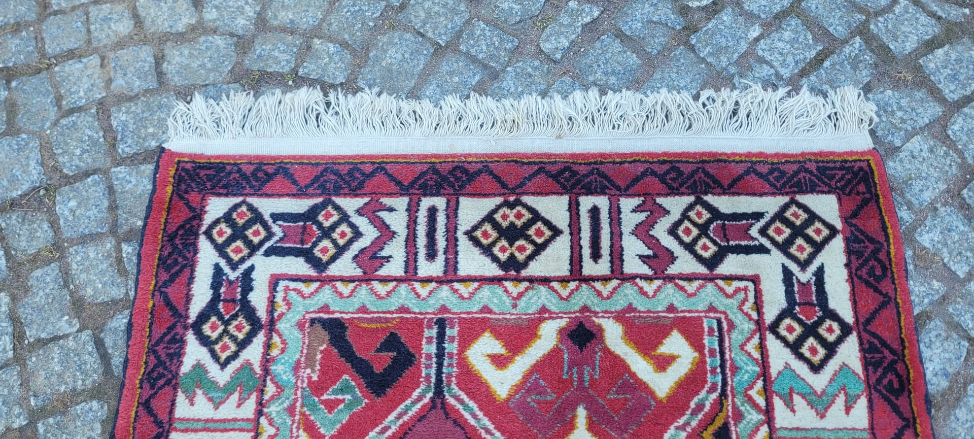 Chodnik Kazak, czerwony, wełna, bawełna, Azerbejdżan, początek XX w. - 288577