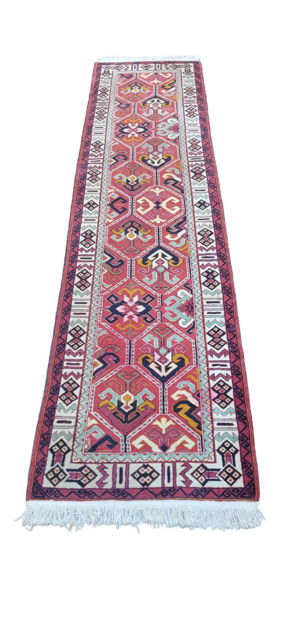 Chodnik Kazak, czerwony, wełna, bawełna, Azerbejdżan, początek XX w.