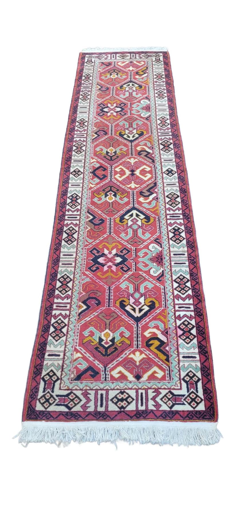 Chodnik Kazak, czerwony, wełna, bawełna, Azerbejdżan, początek XX w.