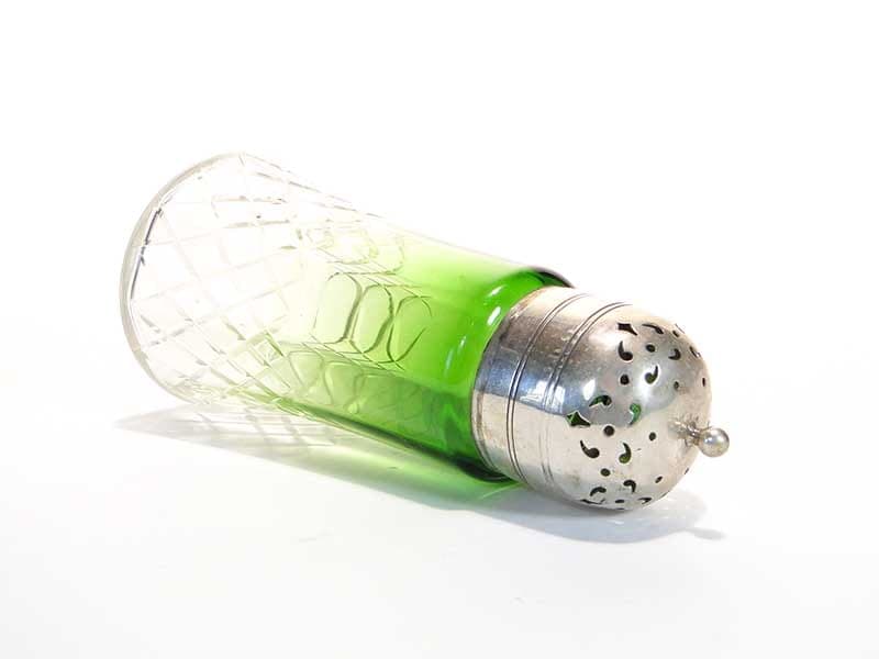 Cukierniczka kryształowa, szmaragdowa zieleń i transparentny, kryształ, Europa Północna, przełom XIX i XX w. - 288587